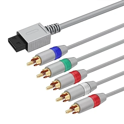 Abbildung von TNP Wii/Wii U Komponentenkabel 5 RCA Video &amp; Stereo Audio AV Kabel kompatibel mit Nintendo Wii zu HDTV EDTV High Definition [Nintendo Wii] U]