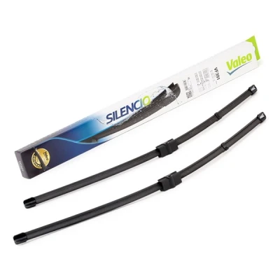 Abbildung von Scheibenwischer Valeo Silencio X.trm, Flat Blade Set 574491 vorne Rahmenlos Stiftbefestigung MERCEDES BENZ: C Class T modell, E Saloon