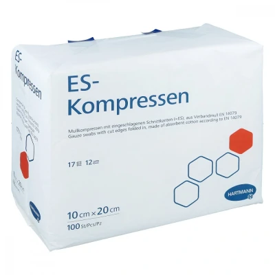 Abbildung von Es kompressen unsteril 10x20 cm 12fach