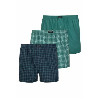Abbildung von Snocks American 3 PACK Boxershorts, Herren, Größe: 4XL, Mix grüne muster
