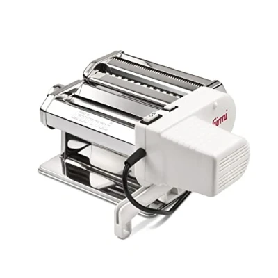 Abbildung von Girmi IM91 Elektrische Nudelmaschine, 90 W, 5 Pastaformen, 2 Geschwindigkeitsstufen + Pulse Funktion, 9 Dicken Einstellungen, Edelstahlgehäuse, austauschbare Zubehörteile