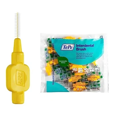 Abbildung von TePe Interdentalbürste Gelb (ISO Größe 4: 0,7 mm) / 1 x 20 Stück Für eine einfache und gründliche Reinigung der Zahnzwischenräume