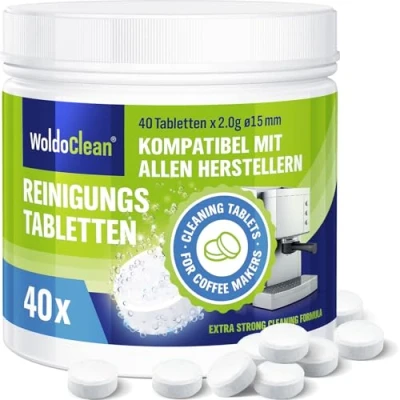 Abbildung von Reinigungstabletten für Kaffeevollautomaten 40x 2g kompatibel Delonghi, Siemens, EQ Series, Jura, Krups, Bosch, Miele, Melitta, WMF