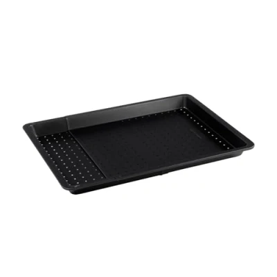 Abbildung von Zenker Black Metallic Perforiertes Backblech Ausziehbar für perfekte Baguettes, Kuchen &amp; Pizza, 52 37x33 cm, Ausziehbares Blech, Perforiert