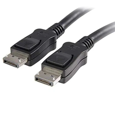 Abbildung von StarTech.com 30cm DisplayPort 1.2 Kabel mit Verriegelung (Stecker/Stecker), DP 4k Audio / Videokabel Kabel, Schwarz