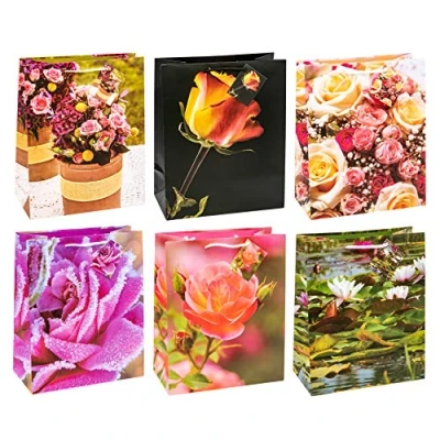 Abbildung von TSI Geschenktüten ROSEN, 12er Packung, Größe: Groß (HxBxT 32 x 26 13,5 cm), Art. Nr. 84315