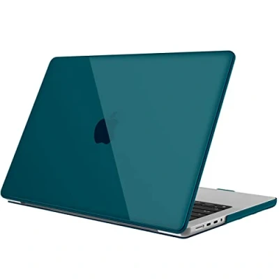 Abbildung von Fintie Hülle Kompatibel mit MacBook Pro 14 Zoll (2024 2021) A3112 A3401 A3185 A2992 A2918 A2779 A2442 M4 M3 M2 M1 Pro/Max, Schutzhülle Zoll, Dunkles Cyan