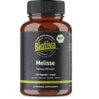 Abbildung von Melissen Bio 150 Kapseln Melissa officinalis 450mg Melisse ohne Zusatzstoffe Abgefüllt und kontrolliert in Deutschland Biotiva