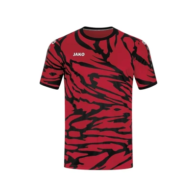 Abbildung von JAKO Fussball Tshirt print für Kinder, Größe: 152, Rotschwarz