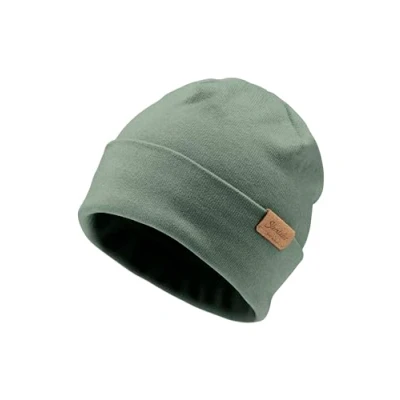 Abbildung von Sterntaler Beanie aus feiner Strickware Unisex Baby und Kinder Mütze mit Umschlag Übergangsmütze einfarbig mattgrün, 43