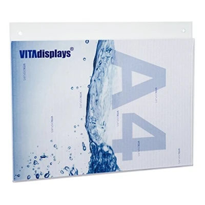 Abbildung von VITAdisplays® Posterhalter / Werbedisplay im DIN A4 Querformat aus Acrylglas, Transparent (NE 380HQ)