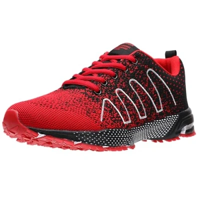 Abbildung von ASHION Turnschuhe Herren Sneaker Laufschuhe Sportschuhe Atmungsaktiv Leichte Straßenlaufschuhe,B Rot,42 EU