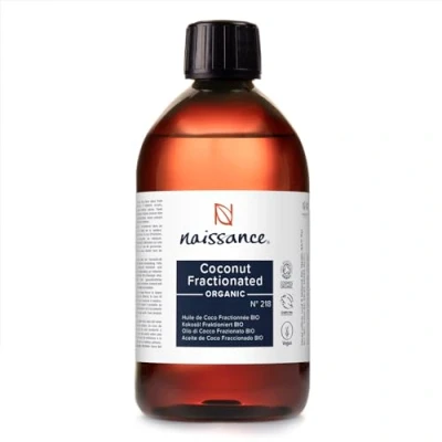 Abbildung von Naissance Fraktioniertes Kokosöl BIO (Nr. 218) 450ml Zertifiziert, Fraktioniert, Flüssig für Haut, Kosmetik, Ätherische Öle