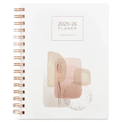 Abbildung von A5 Planer 2025 2026 von Smart Panda Terminplaner Roségold, Wochenplaner Kalender Juni bis Juli auf Deutsch