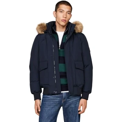Abbildung von Tommy Hilfiger Rockie Bomber Daunenjacke, Herren, Größe: XXL, Desert sky