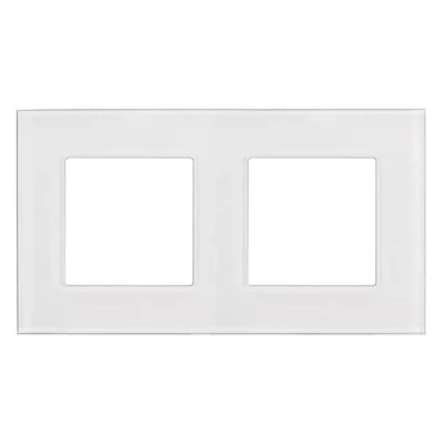 Abbildung von Maclean MCE729W 2 fach Glasrahmen Panel 157x86mm für teckdose Modulare Wandsteckdose Unterputzdose Wanddose Einbaudose Unterputz Montage (2 Steckdose, Weiß)