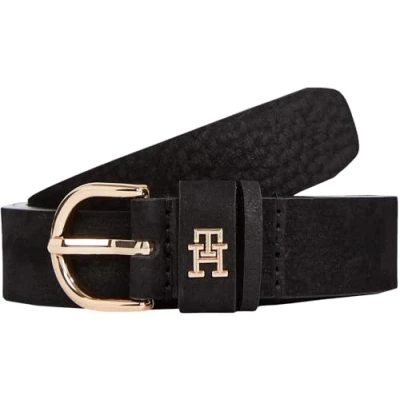 Abbildung von Tommy Hilfiger Damen Gürtel Essential Effortless 2,5 cm Nubuck Ledergürtel, Schwarz (Black), 90