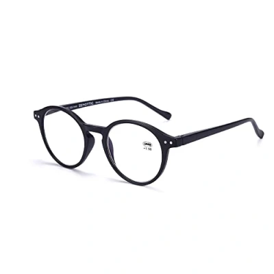 Abbildung von ZENOTTIC Blaue Licht Blockieren Lesebrille, Anti Schwindlig Glasses Damen und Herren Leicht Rundrahmen Retro Brillen (+0.00, SCHWARZ)