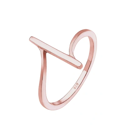 Abbildung von Elli BAND GEO COOL Basic Minimal Ring Rose goldcoloured, Damen, Größe: 54, gold coloured