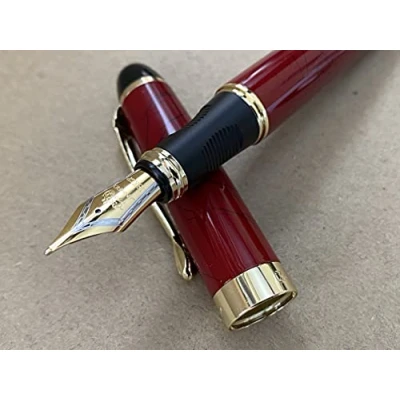 Abbildung von Rhapsody Jinhao x450 Füllfederhalter, 0,5 mm, mittelfeine Spitze, Rot + schwarze Linien