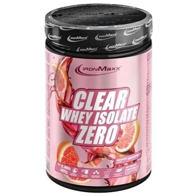 Abbildung von IronMaxx Clear Whey Isolate Zero Grapefruit 400g Dose Klarer Molkenprotein Isolat ohne Zucker Laktosefreies Protein Limonade mit fruchtig erfrischendem Geschmack