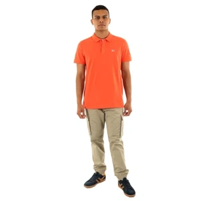 Abbildung von Tommy Jeans SLIM Placket Poloshirt, Herren, Größe: 46, Bright vermillion