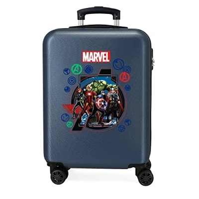 Abbildung von Marvel Die Avengers On The Warpath Kabinentrolley, blau, 38 x 55 20 cm, starrer ABS Kombinationsverschluss, seitlich, 35 l, 2 kg, 4 Räder, Handgepäck