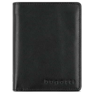 Abbildung von bugatti Primo mittelgroße Hochformatbörse aus echtem Leder in schwarz