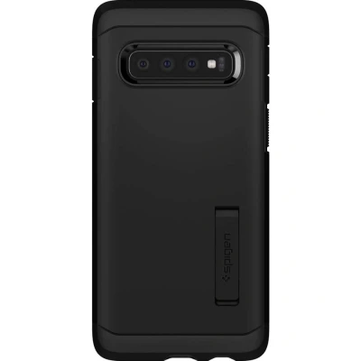Abbildung von Samsung Galaxy S10 Plus Hülle Kunststoff Spigen Hard Case/Backcover Handyhülle Schwarz Shockproof/Stoßfest