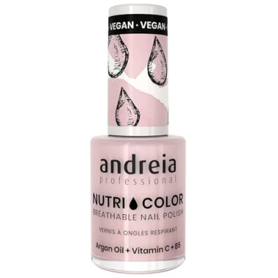 Abbildung von Andreia Professional NutriColor Atmungsaktiver Nagellack Veganer und Tierversuchsfreier Nagelkunst mit langanhaltendem Glanz Finish Farbe NC28 Zartrosa 10.5ml