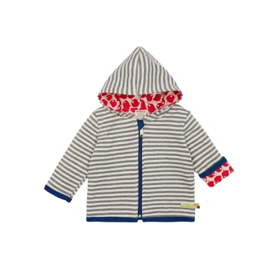 Abbildung von loud + proud Unisex Kinder Ringel, Gots Zertifiziert Wendejacke, Grau, 110 116 EU