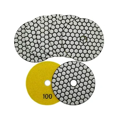 Abbildung von SHDIATOOL Trockene Diamant Polierscheibe 7 Stk. Streugut 100 für Granit Stein Beton Marmor Dia 4 Zoll/100MM