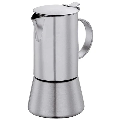 Abbildung von Cilio AIDA Espressokocher 4 Tassen Edelstahl matt für alle Herdarten, auch Induktion geeignet Ø 9cm, H:17,5cm italienische Kaffeemaschine Cafetera