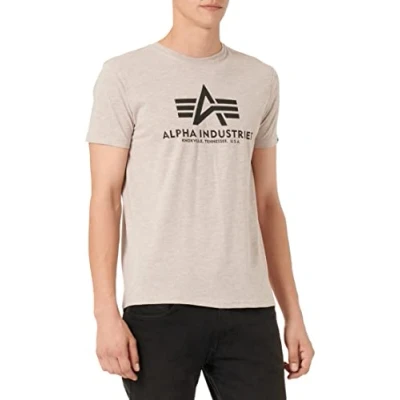 Abbildung von Alpha Industries Herren Basic T Shirt, Hazel Melange, S