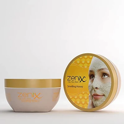 Abbildung von Zenix Face Mask Clay Honey 350gr Gesicht Maske mit Tonerde Gesichtskur Gesichtspflege für Männer &amp; Frauen gegen Pickel, Mitesser und Unreinheiten Schlamm Gesichtsmaske