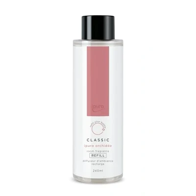 Abbildung von ipuro Classic Raumduft Nachfüllflasche ORCHIDÉE 240ml Raumerfrischer fruchtigen Noten, sizilianischer Limone, Pfirsich, Veilchen &amp; Maiglöckchen Duft Nachfüller für Diffuser + Stäbchen