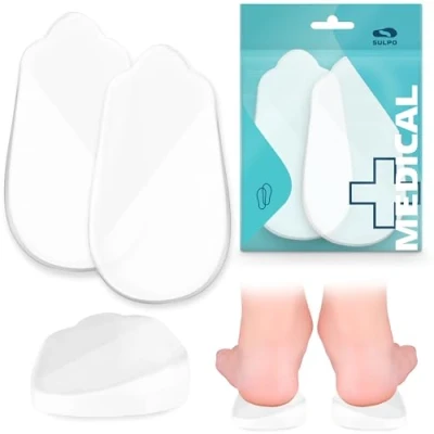 Abbildung von SULPO Fersenkissen O/X Bein, Orthopädische Einlegesohlen Damen, Herren Fersenkeil Pronation, Supination Ferseneinlagen Schuheinlagen Orthopädisch Silikonkissen Einlagen Schuhe