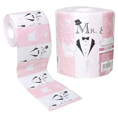 Abbildung von witziges Hocjzeitsgeschenk Toilettenpapier &quot;Mr. &amp; Mrs.&quot; Just Married Toilettenpapier,Klopapier Fun WC Zum verschenken Hochzeits Geschenk , Lachen auf dem stillem Örtchen