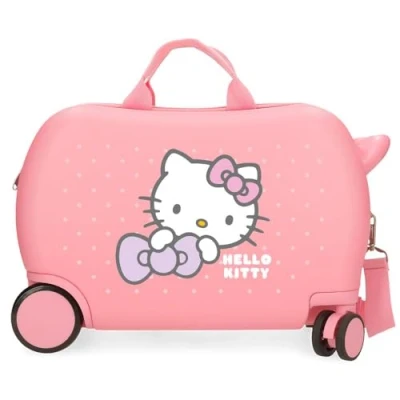 Abbildung von Hello Kitty My Favourite Bow, Kabinenkoffer, Kinderkoffer, aus ABS, Vier multidirektionale Doppelrollen, praktischer Innenraum mit Zwei elastischen Gummifächern., Rosa, Kinderkoffer