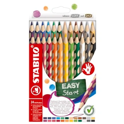 Abbildung von STABILO Ergonomischer Buntstift für Rechtshänder EASYcolors 24er Pack mit 24 verschiedenen Farben