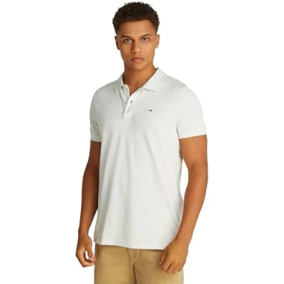 Abbildung von Tommy Jeans SLIM Placket Poloshirt grey, Herren, Größe: 58, Grey