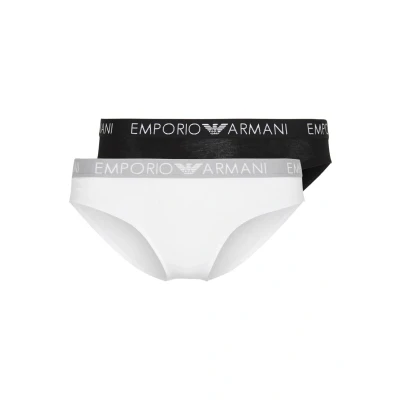 Abbildung von Emporio Armani Damen BI PACK Brief Iconic Cotton Unterwäsche BRIEF, Schwarz 1, M