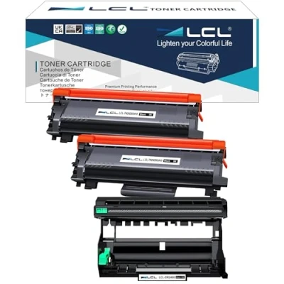 Abbildung von LCL Kompatibel Tonerkartusche TN2420 TN 2420 TN2410 2410 3000 Seiten DR2400 DR 2400 12000 Seiten(2Toner+1Drum Ersatz für Brother HL L2350DW L2310D L2357DW L2375DW L2370DN MFC L2710DN