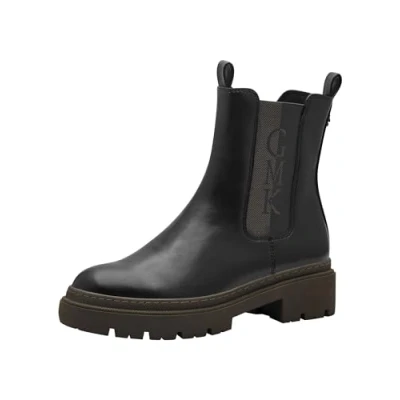 Abbildung von Marco Tozzi Guido Maria Kretschmer Plateaustiefelette, Damen, Größe: 38, Black/khaki Schuhe
