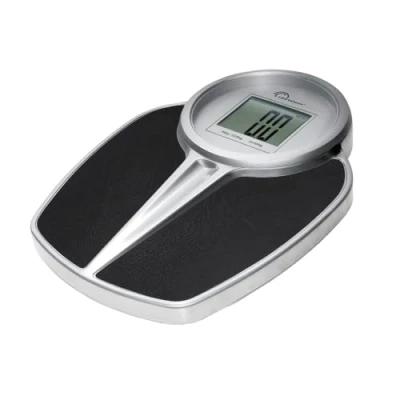 Abbildung von LITTLE BALANCE 8327 Pro M225 Elektronische Personenwaage, semi professionell, XXL Display, 225 kg, Schwarz &amp; Chrom