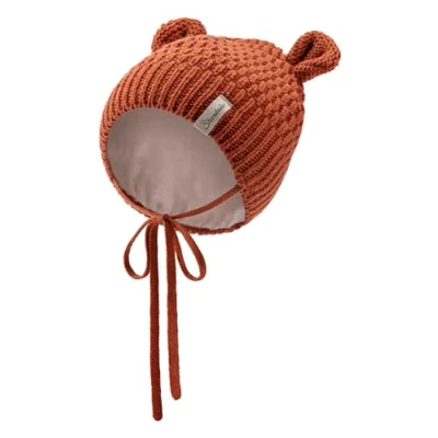 Abbildung von Sterntaler Strickmütze mit kleinen, angesetzten Öhrchen Unisex Baby Beanie Futter aus Baumwollfleece Wintermütze tollem Strickmuster und Bindeband lehmbraun, 47