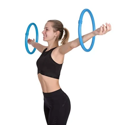 Abbildung von HOOPOMANIA Arm Hoop [2 teilig blau] Minihoop gegen schlaffe Oberarme mit Schaumstoff