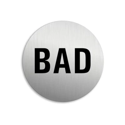 Abbildung von Schild Bad Ø 75 mm Türschild aus Aluminium Edelstahloptik selbstklebend