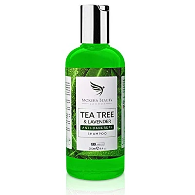 Abbildung von Anti Schuppen Shampoo gegen trockene juckende Kopfhaut für Herren Frauen mit Teebaumöl [Made in UK] Bakteriell Beugt Kopfläuse vor 250ml