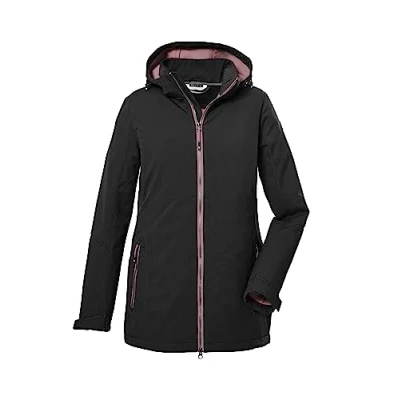 Abbildung von killtec Damen Softshelljacke/Outdoorjacke mit abzippbarer Kapuze KOW 8 WMN SFTSHLL JCKT, schwarz, 36, 39685 000